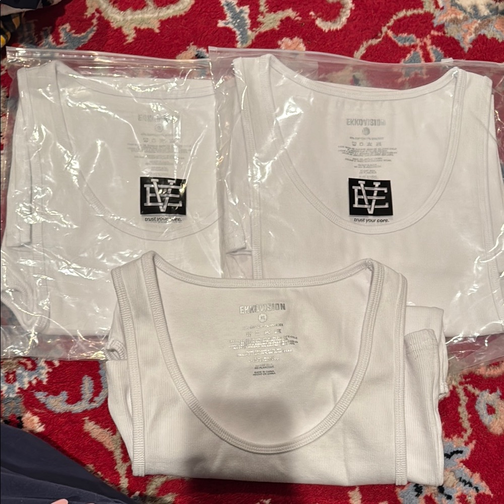 New EkkoVision White Tank Tops
